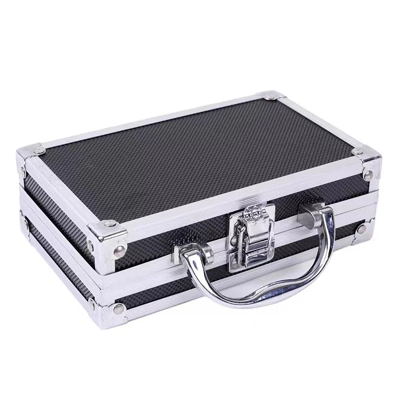 Tattoo Kit Box Aluminum Tattoo Machine Storage Box Portable Multifunctional with Sponge and Corner Reinforcements for Makeup Box
