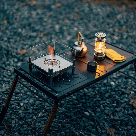 Goout Springhill Outdoor Camping  Stove Campfire Camping Heating Fire Viewing Fireplace Outdoor Glass Burning Table Folding Wood