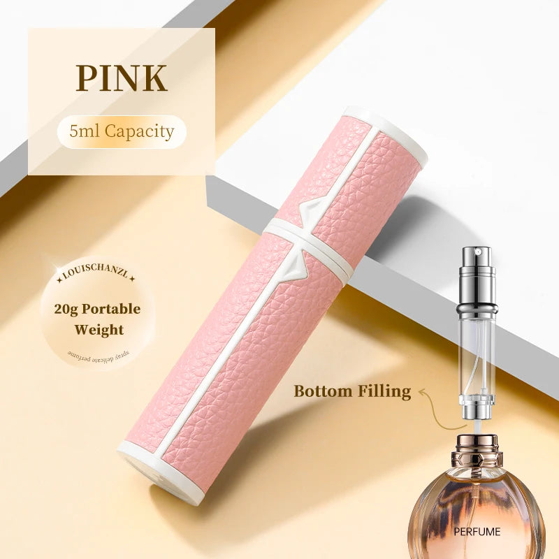 5/8/10ml PU leather mini perfume Atomizer Bottle Sprayer Suitable for Boarding Tight Sealing Travel Customized Refillable Bottle