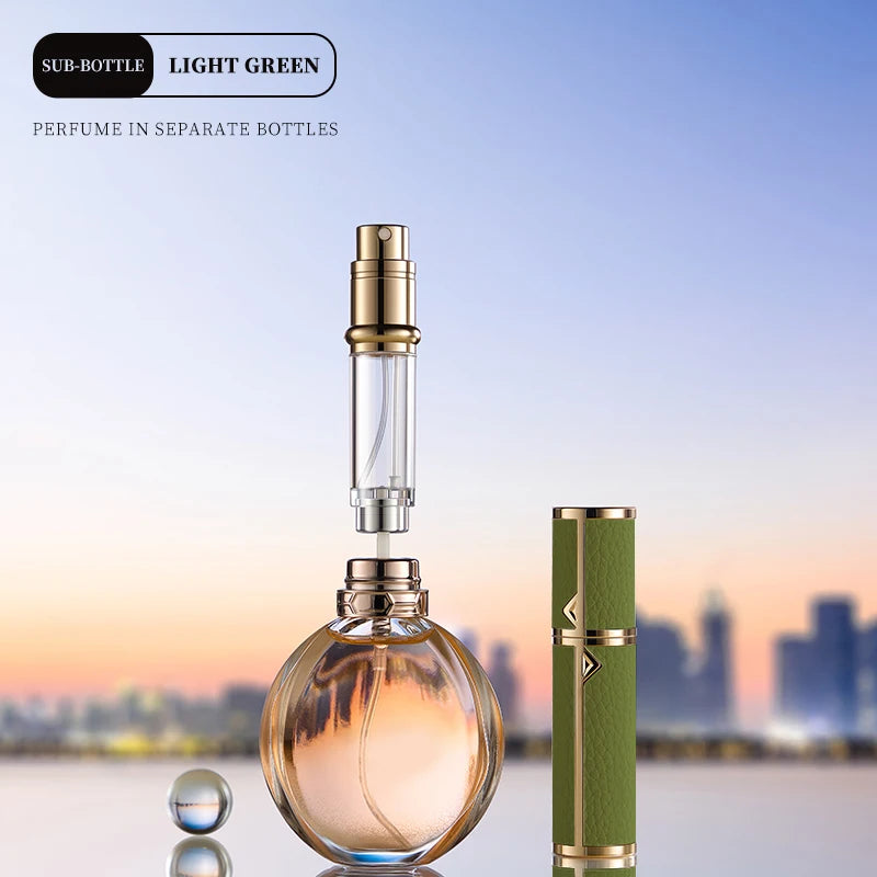 5/8/10ml PU leather mini perfume Atomizer Bottle Sprayer Suitable for Boarding Tight Sealing Travel Customized Refillable Bottle