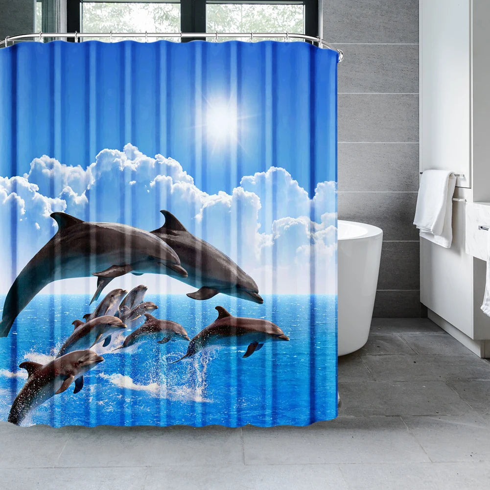 Nature Shower Curtains Woodland Bath Curtain Polyester Cloth Fabric Bathroom Partition with Hooks Scenic Decor Shower Curtain