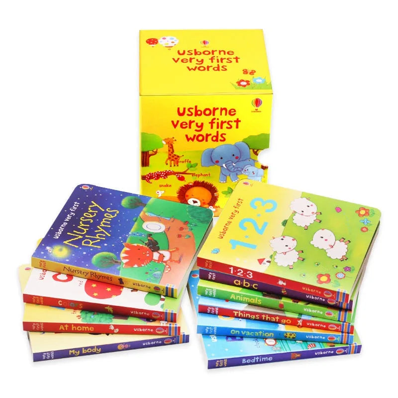 10books/set English Books Usborne Very First Words Hardcover Board Book Children's Enlightenment Educational Picture Textbook
