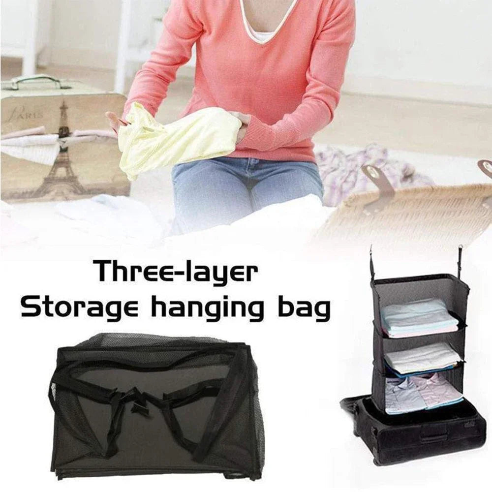 1 Set Housewares Luggage Travel Organizer Travel Essentials Hanging Packing Cubes Hanging Shelves Laundry Storage Compartment