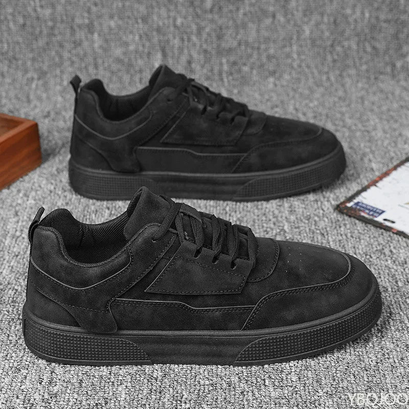 Men's shoes spring autumn thick soled height increasing trendy shoes for casual sports simple comfortable non slip board shoes