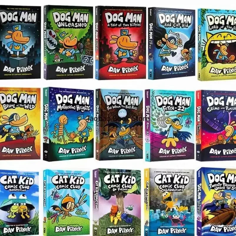 15Books Dog Man Detective Dog's Adventures Volumes 1-15 Hardcover New Edition Set Picture Book Comic Click-to-Read Version