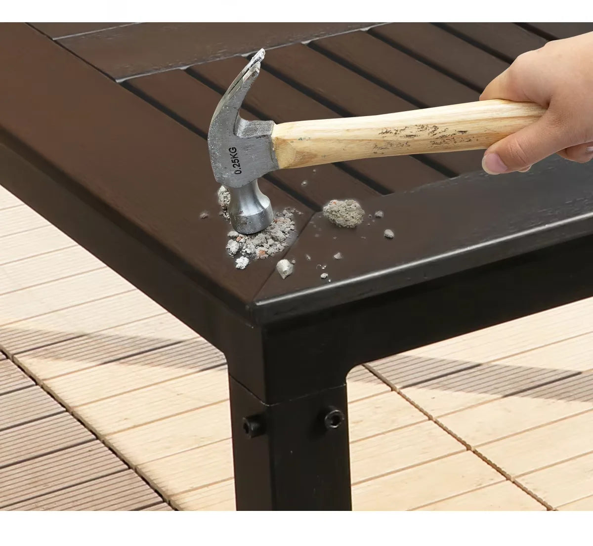 Outdoor Dining Table Leisure 120cm Courtyard Wood-plastic Garden Tables Villa Long Table Modern Furniture