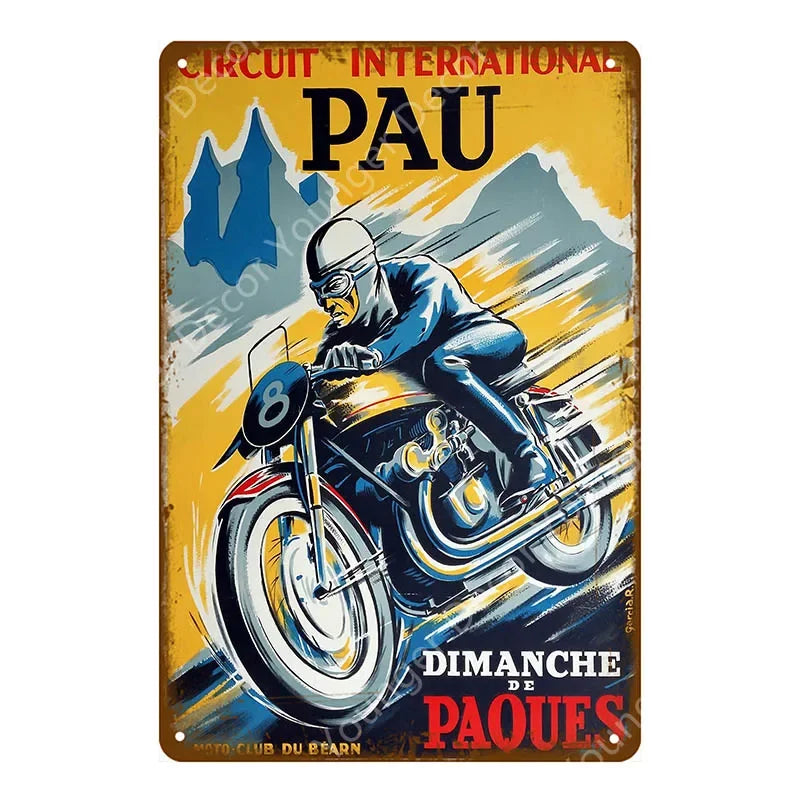 Dirt Bike Metal Poster Retro Motorcycle Races Plaque Wall Art Painting Plate Pub Bar Garage Home Decor Isle Of Man Signs YI-179