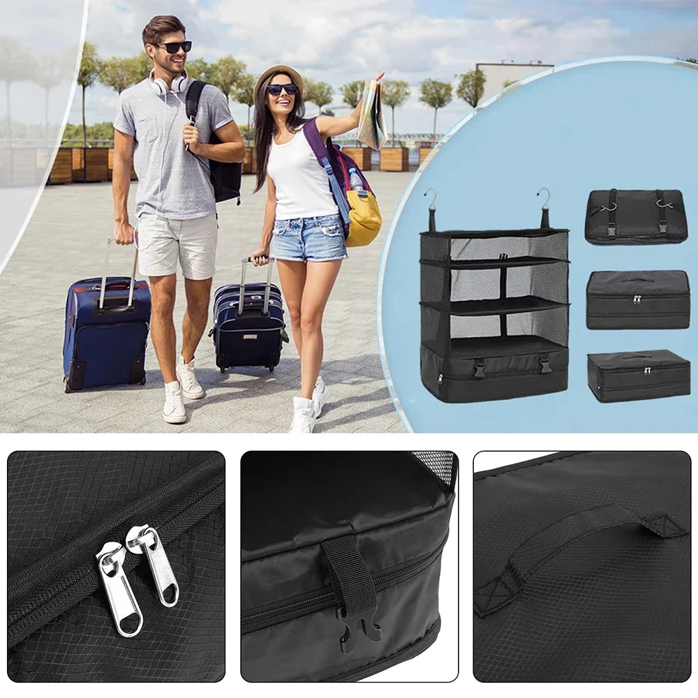 1 Set Housewares Luggage Travel Organizer Travel Essentials Hanging Packing Cubes Hanging Shelves Laundry Storage Compartment