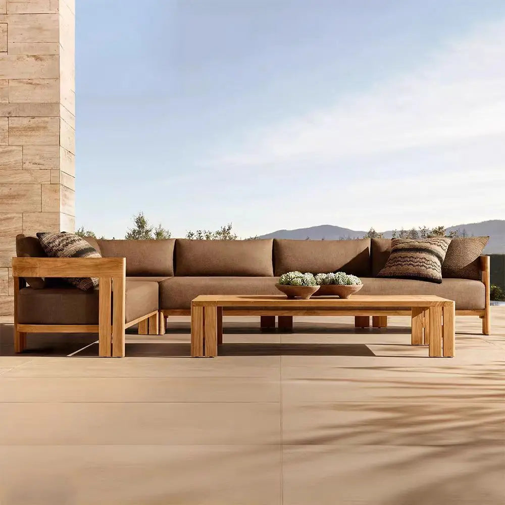 Luxury Garden Furniture Teak Wood Outdoor Furniture Patio Sofa