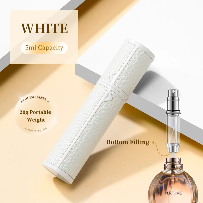 5/8/10ml PU leather mini perfume Atomizer Bottle Sprayer Suitable for Boarding Tight Sealing Travel Customized Refillable Bottle