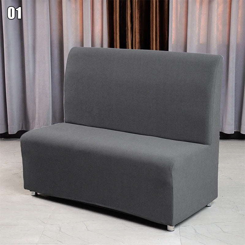 Bar Cafe Internet Bar Armless Sofa Cover Elastic Thickened Corn Velvet Hotel Restaurant Non Slip Stretch Sofa Covers Slipcovers