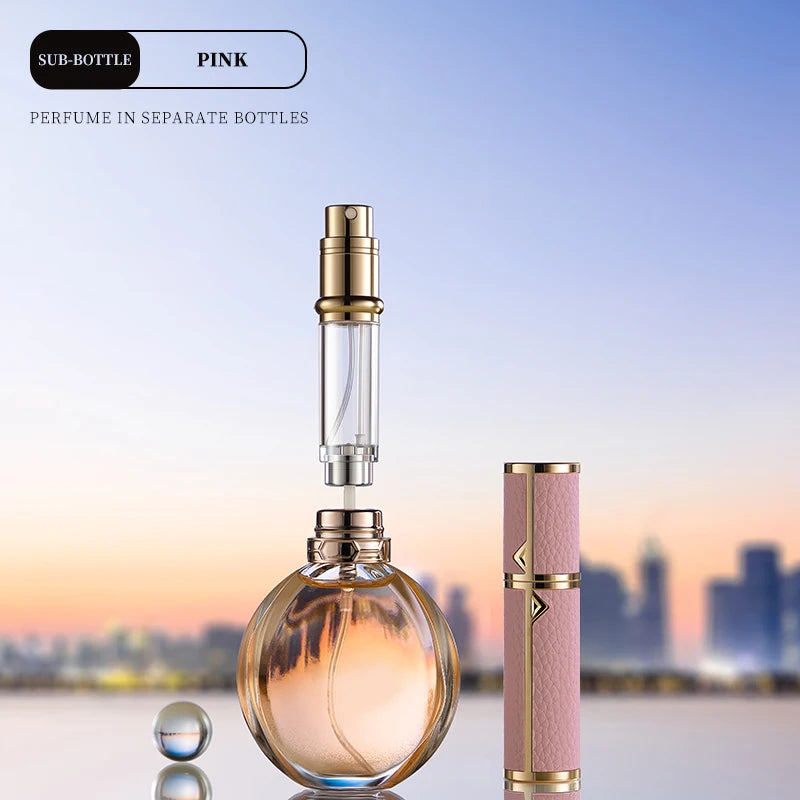 5/8/10ml PU leather mini perfume Atomizer Bottle Sprayer Suitable for Boarding Tight Sealing Travel Customized Refillable Bottle
