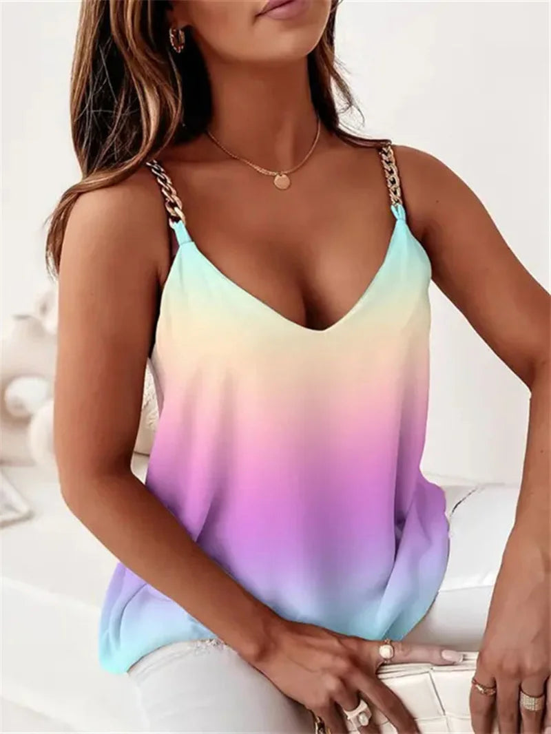 Crop Tops for Teen Girls Womens Summer V Neck Tank Tops Loose Flowy Tank Tops Cute Tunic Pleated Shirts