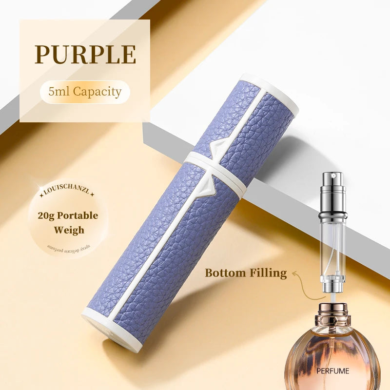 5/8/10ml PU leather mini perfume Atomizer Bottle Sprayer Suitable for Boarding Tight Sealing Travel Customized Refillable Bottle