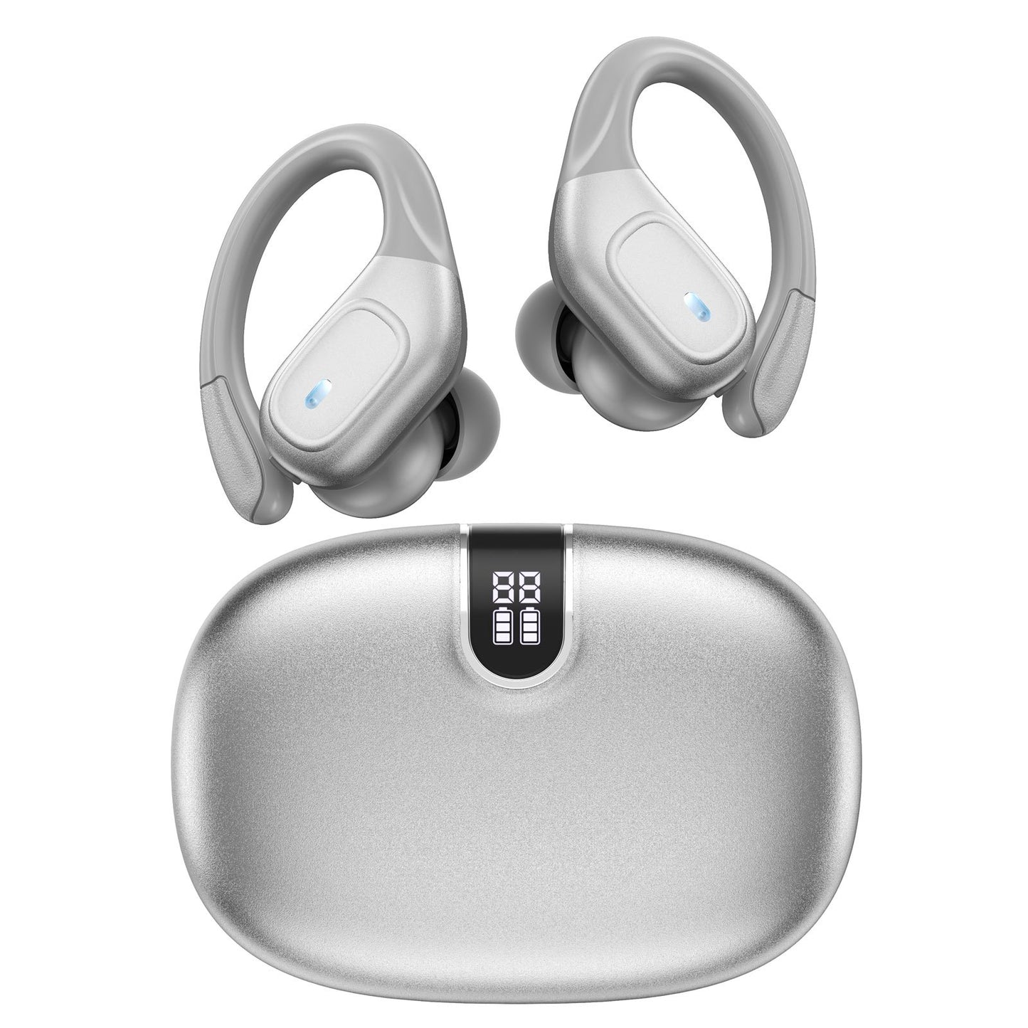 LIFEBEE Wireless Earphones - Stereo Audio, ENC Noise Cancelling, LED Display, Built-in Mic, Over-Ear Headphones for Running & Sports