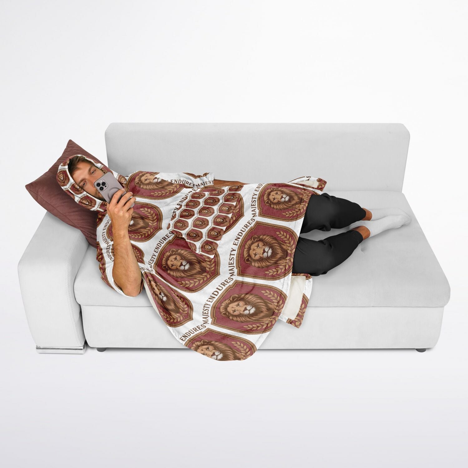 Authentic Royalty Men's "Majesty Endures" Flannel Blanket Poncho