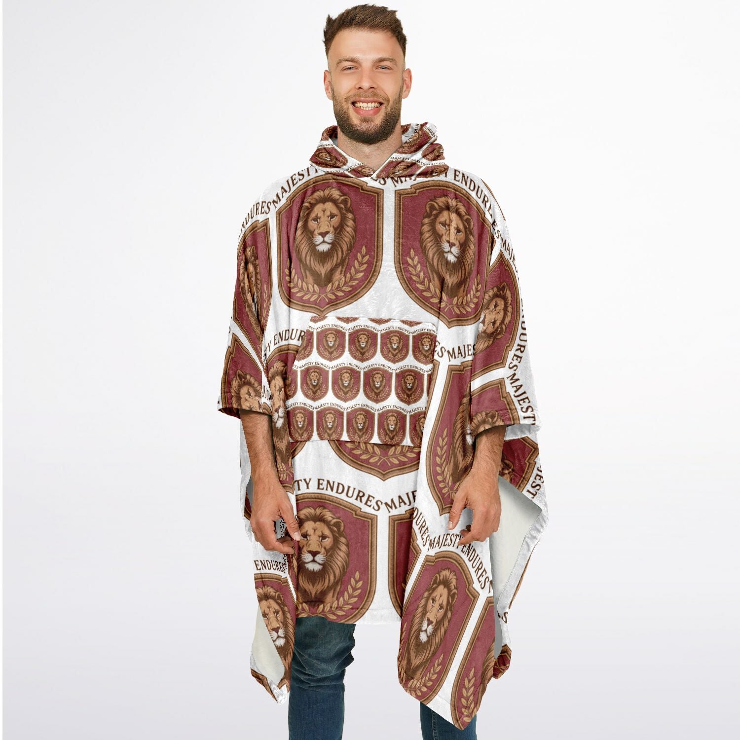 Authentic Royalty Men's "Majesty Endures" Flannel Blanket Poncho