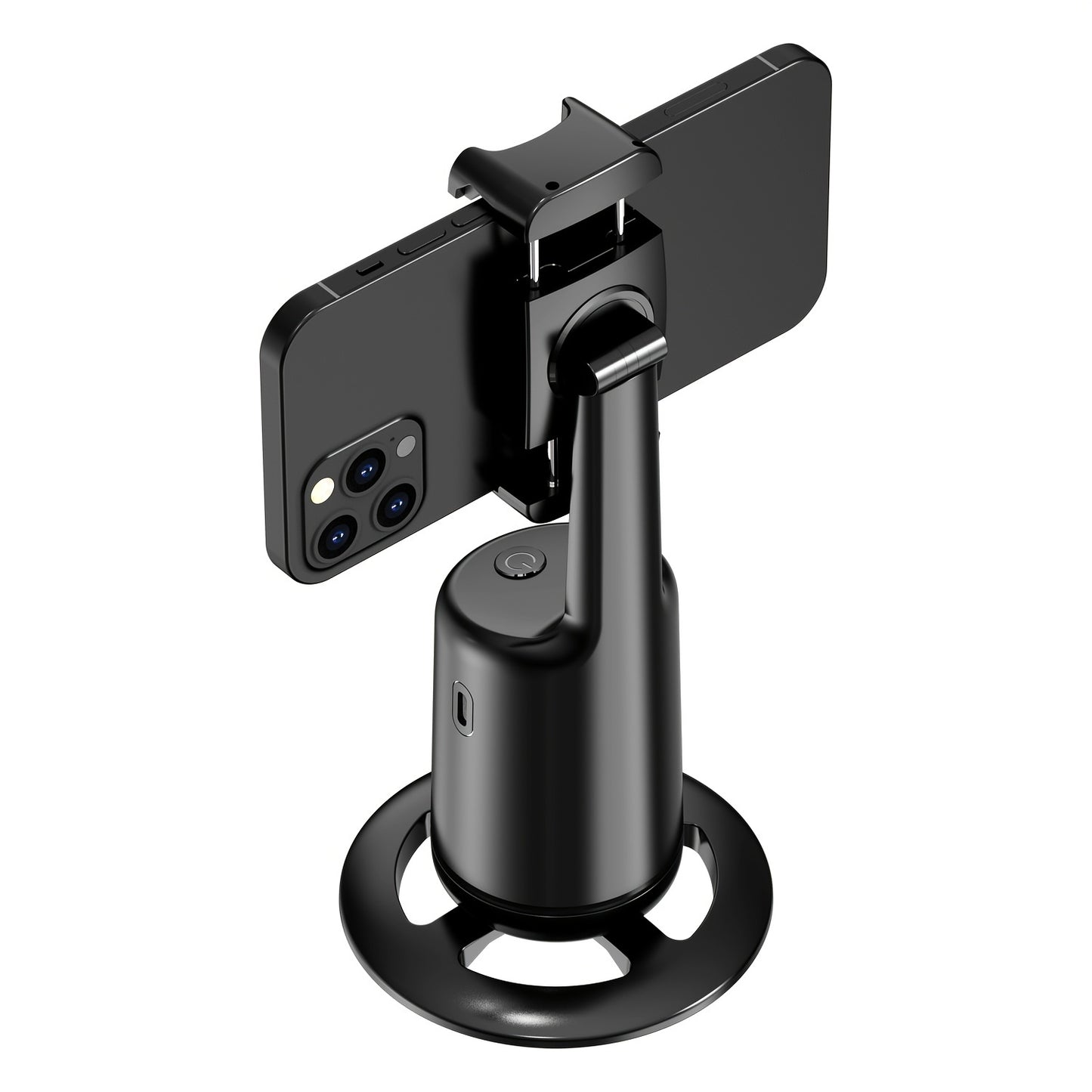 [Auto Face Tracking Tripod] Auto Face Tracking Tripod, No App Required, 360° Rotation Face Body Phone Mount Smart Shooting Phone Tracking Holder for Vlog Live Streaming Video, Rechargeable Battery, Black