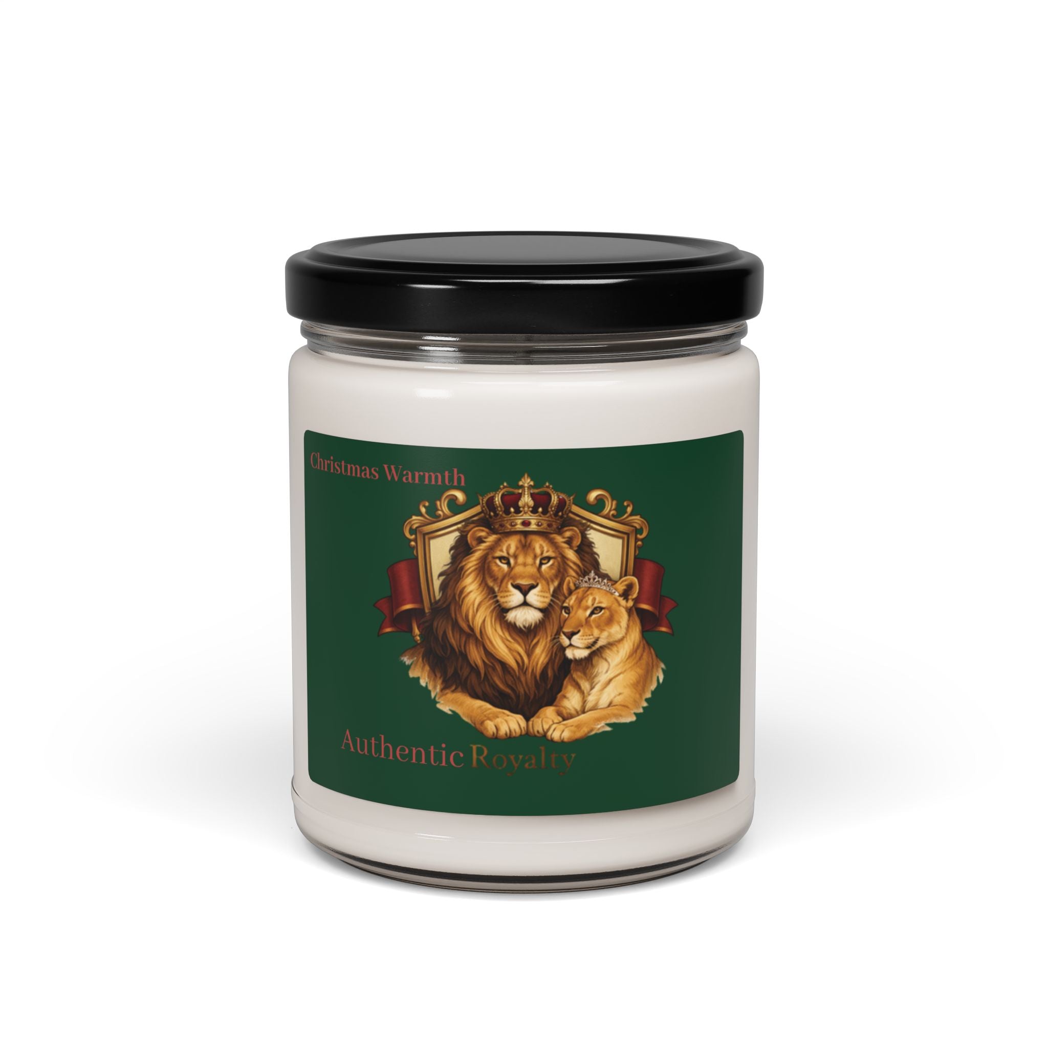 Authentic Royalty "King & Queen Lion" Crest Scented Soy Candles 9oz Jar
