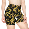 Gold Brushstroke Monogram Biker Shorts