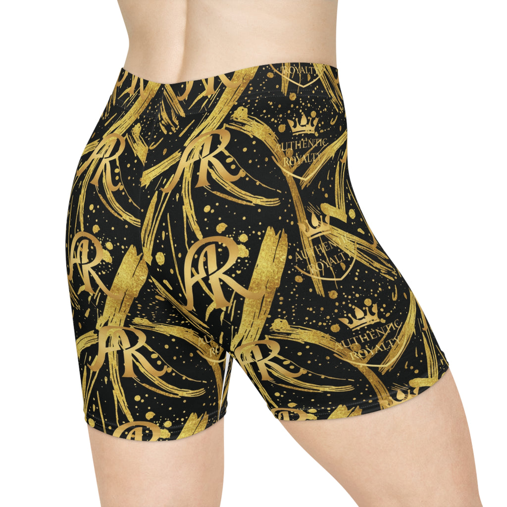 Gold Brushstroke Monogram Biker Shorts