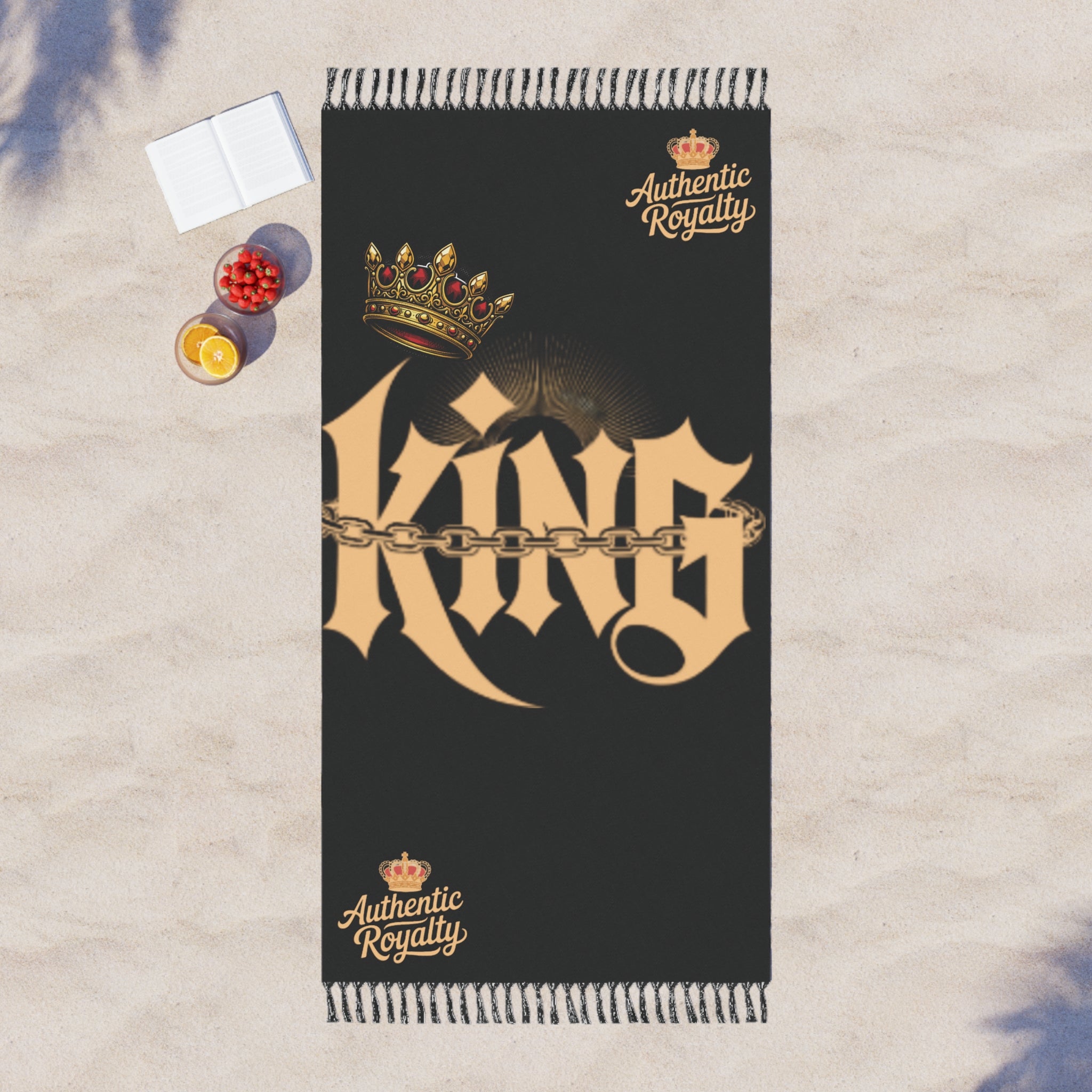 Authentic Royalty "Crowned King"  Boho Beach Towel/Cloth