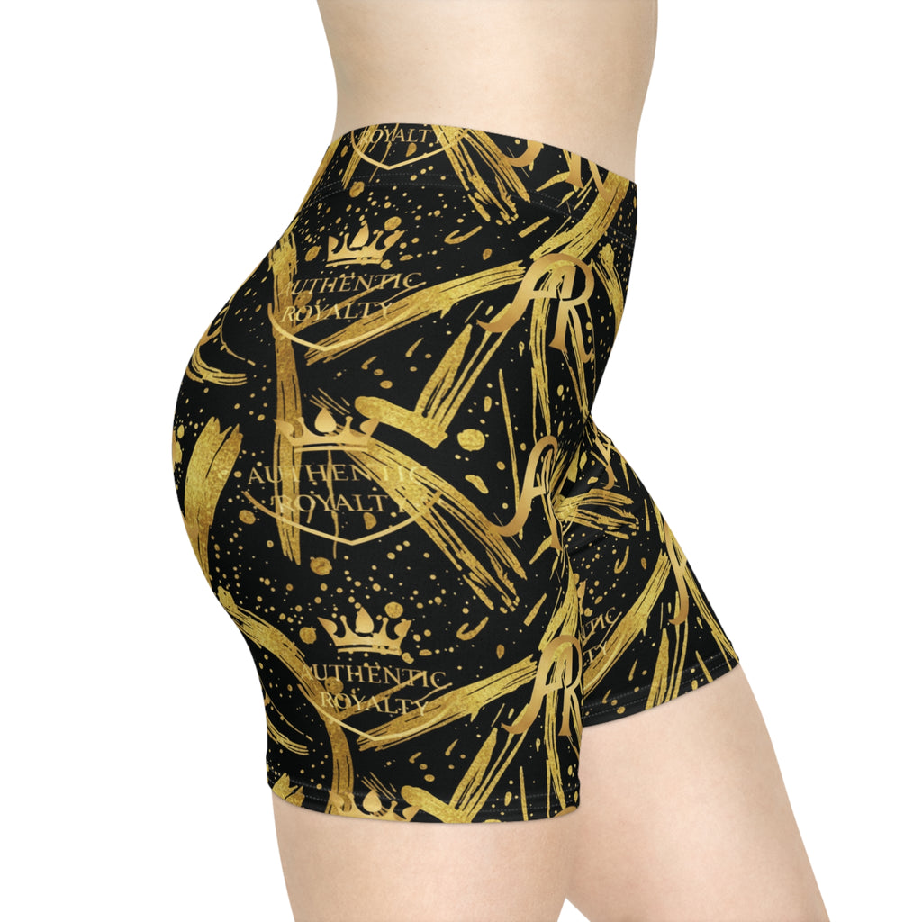 Gold Brushstroke Monogram Biker Shorts