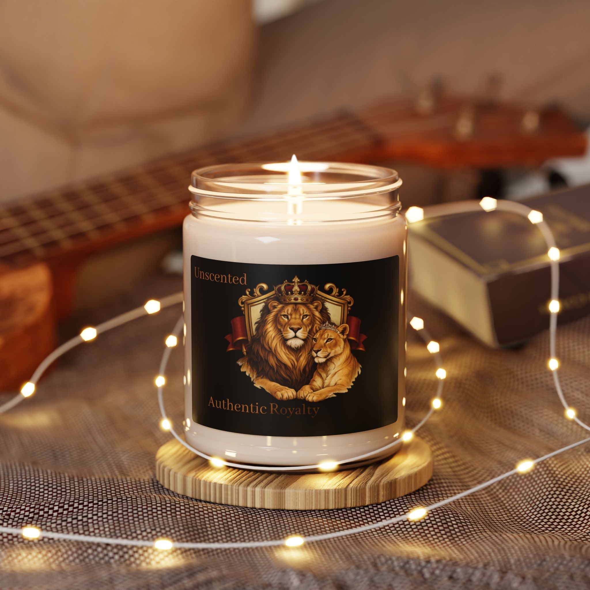 Authentic Royalty "King & Queen Lion" Crest Scented Soy Candles 9oz Jar