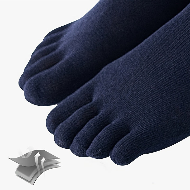 [1 Pair Breathable Sweat Socks] 1/5 Pair Men's Breathable Sweat Socks Toe Socks, Novelty Socks, Sports Socks