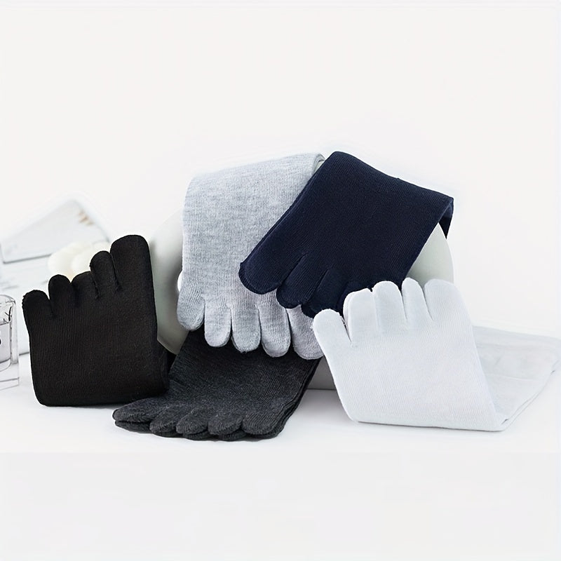 [1 Pair Breathable Sweat Socks] 1/5 Pair Men's Breathable Sweat Socks Toe Socks, Novelty Socks, Sports Socks