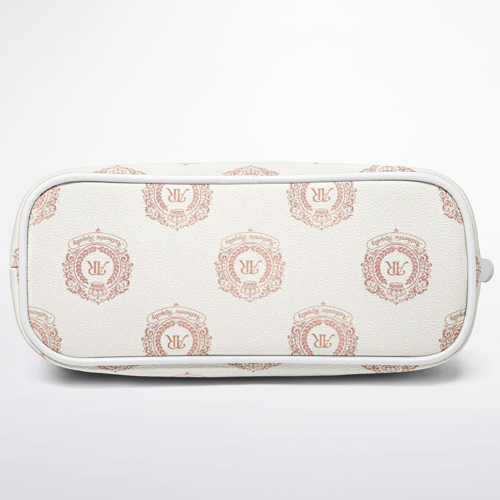Rose Gold & Cream Faux Leather Tote Bag