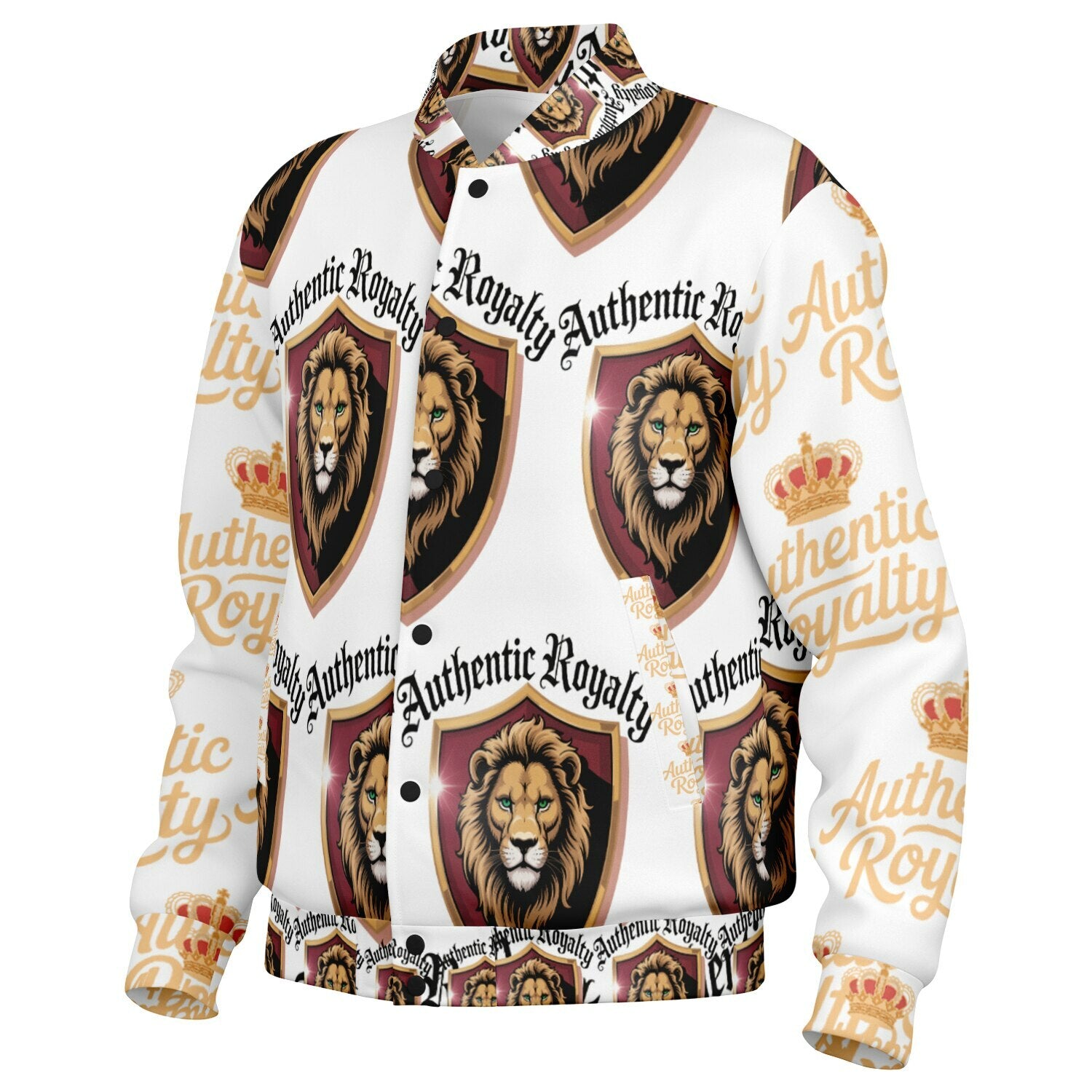 Authentic Royalty Men's "King Lion" Heavyweight Baseball Jacket