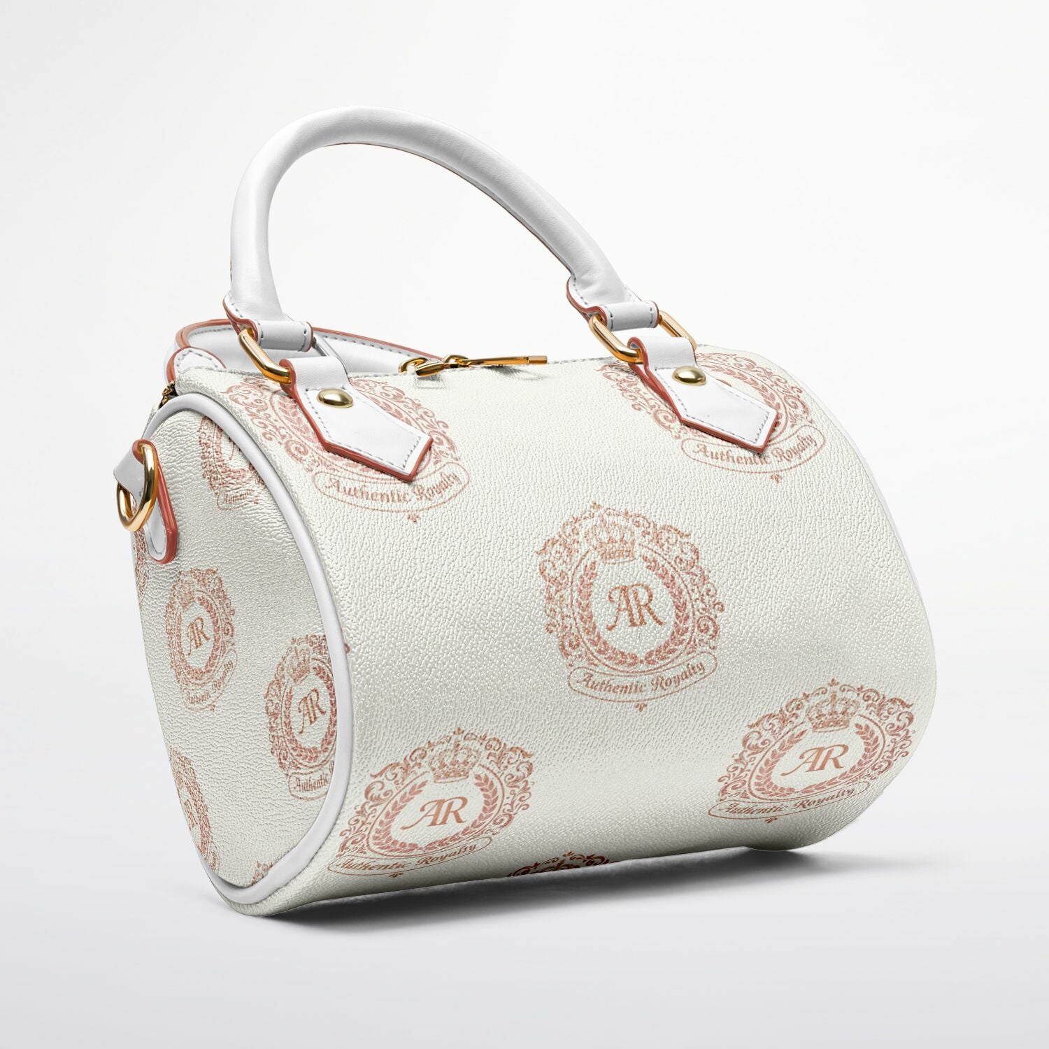 Rose Gold & Cream Faux Leather Crossbody Handbag