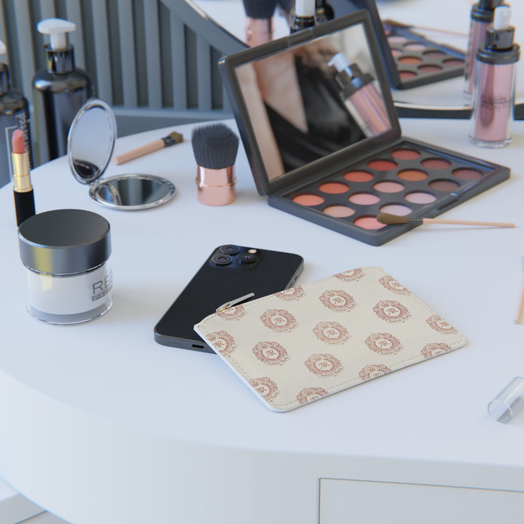 Mini Clutch Bag – Cream & Rose Gold Faux Leather