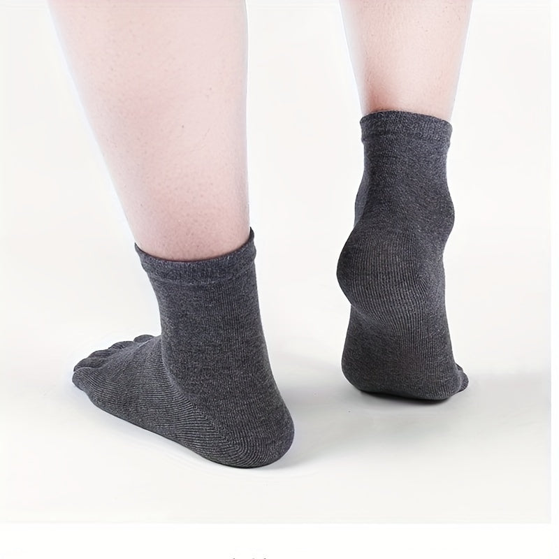 [1 Pair Breathable Sweat Socks] 1/5 Pair Men's Breathable Sweat Socks Toe Socks, Novelty Socks, Sports Socks