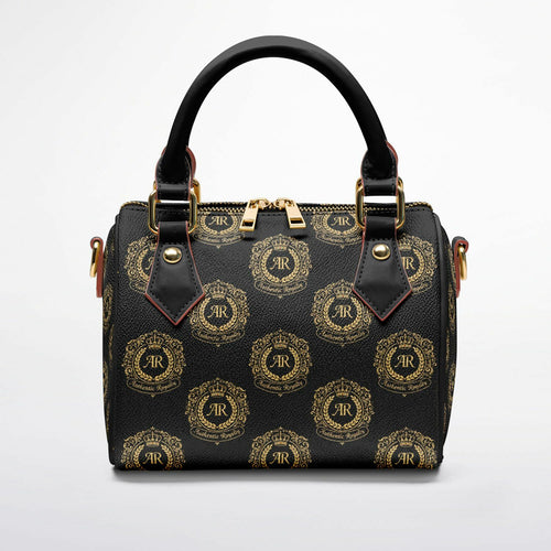 Gold & Black PU Leather Crossbody Handbag