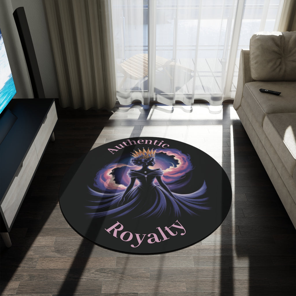 Authentic Royalty "Crowned Queen" Round Floor Rug