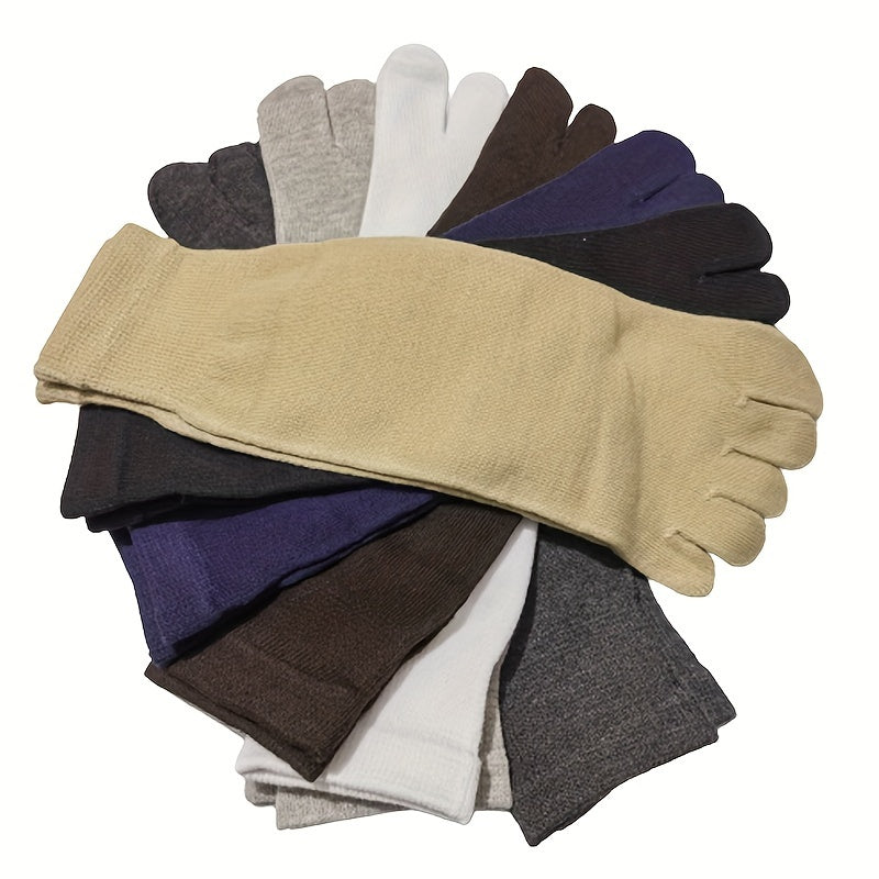 [1 Pair Breathable Sweat Socks] 1/5 Pair Men's Breathable Sweat Socks Toe Socks, Novelty Socks, Sports Socks