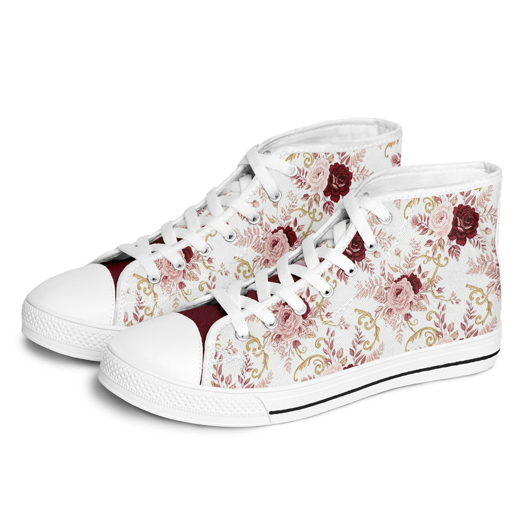 KoolKingKickz Women's "Plush Peony" High Top Shoes