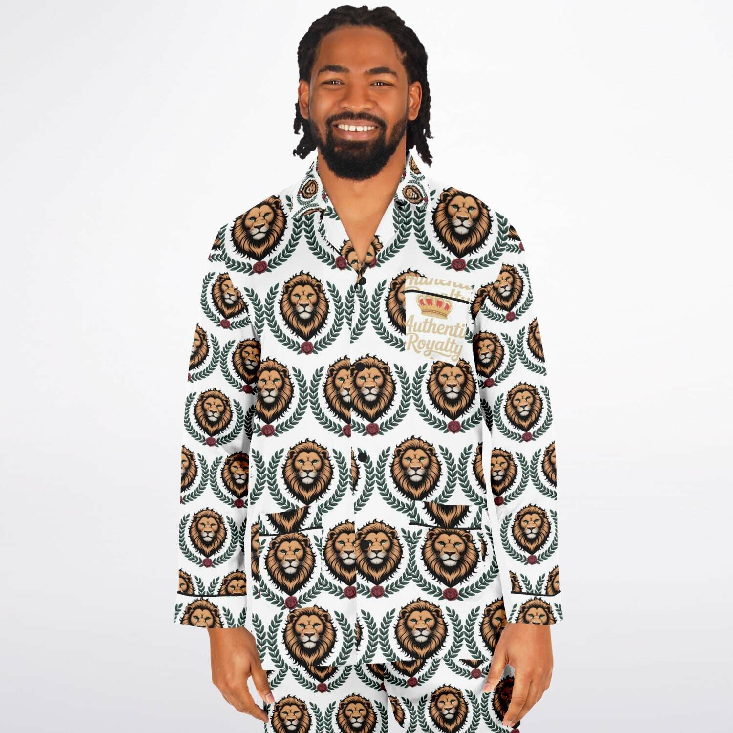 Authentic Royalty Men's "King Lion" Satin Pajamas