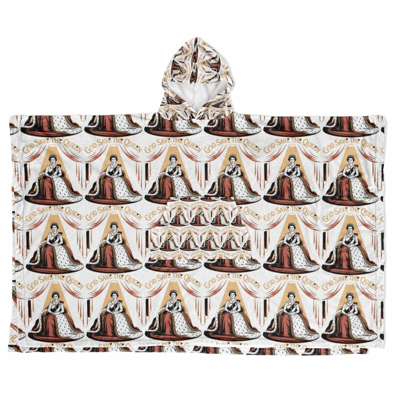 Authentic Royalty "God Save The Queen" Flannel Blanket Poncho