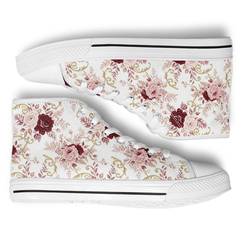 KoolKingKickz Women's "Plush Peony" High Top Shoes