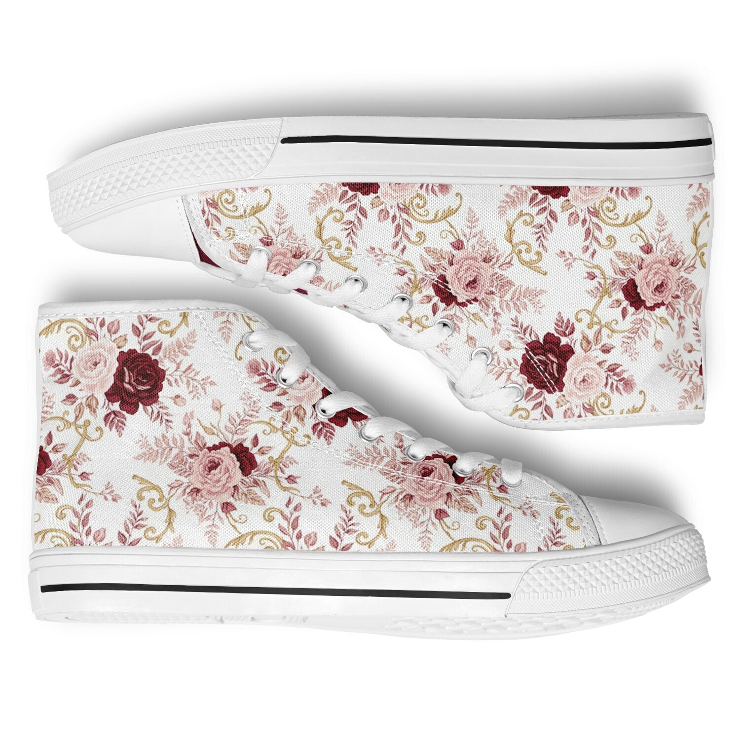 KoolKingKickz Women's "Plush Peony" High Top Shoes