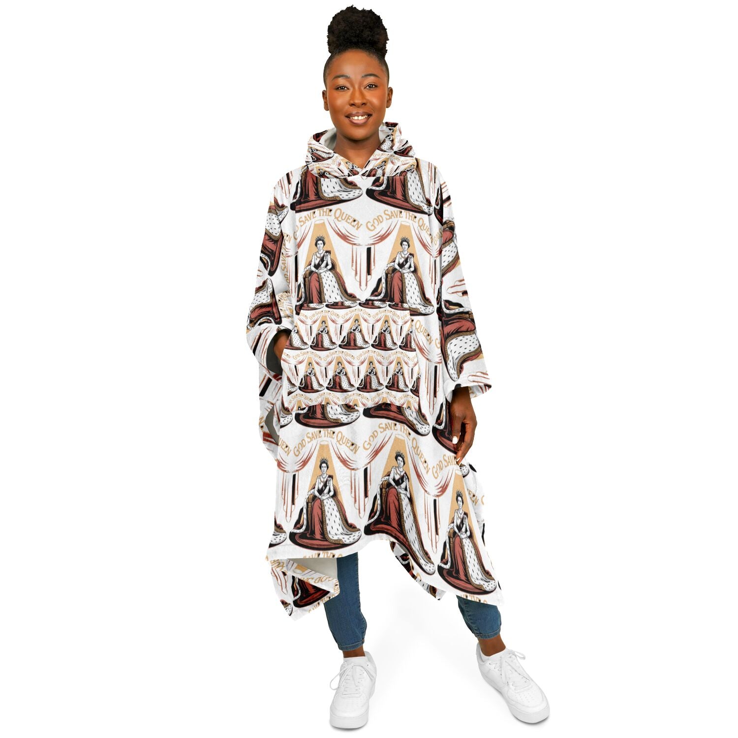 Authentic Royalty "God Save The Queen" Flannel Blanket Poncho