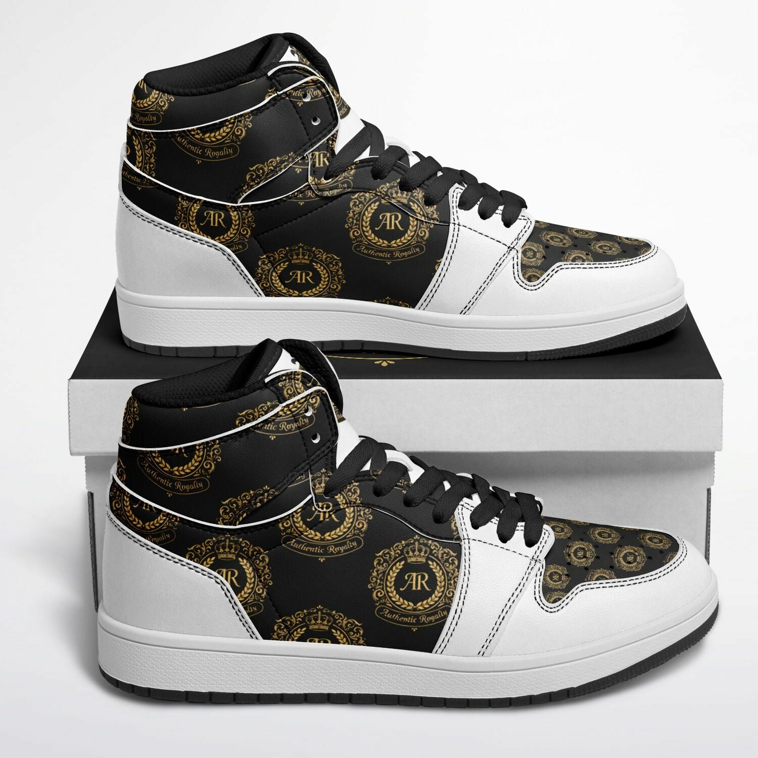 KoolKingKickz "Golden Crown" High-Top Sneakers