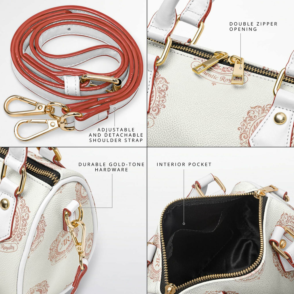 Rose Gold & Cream Faux Leather Crossbody Handbag