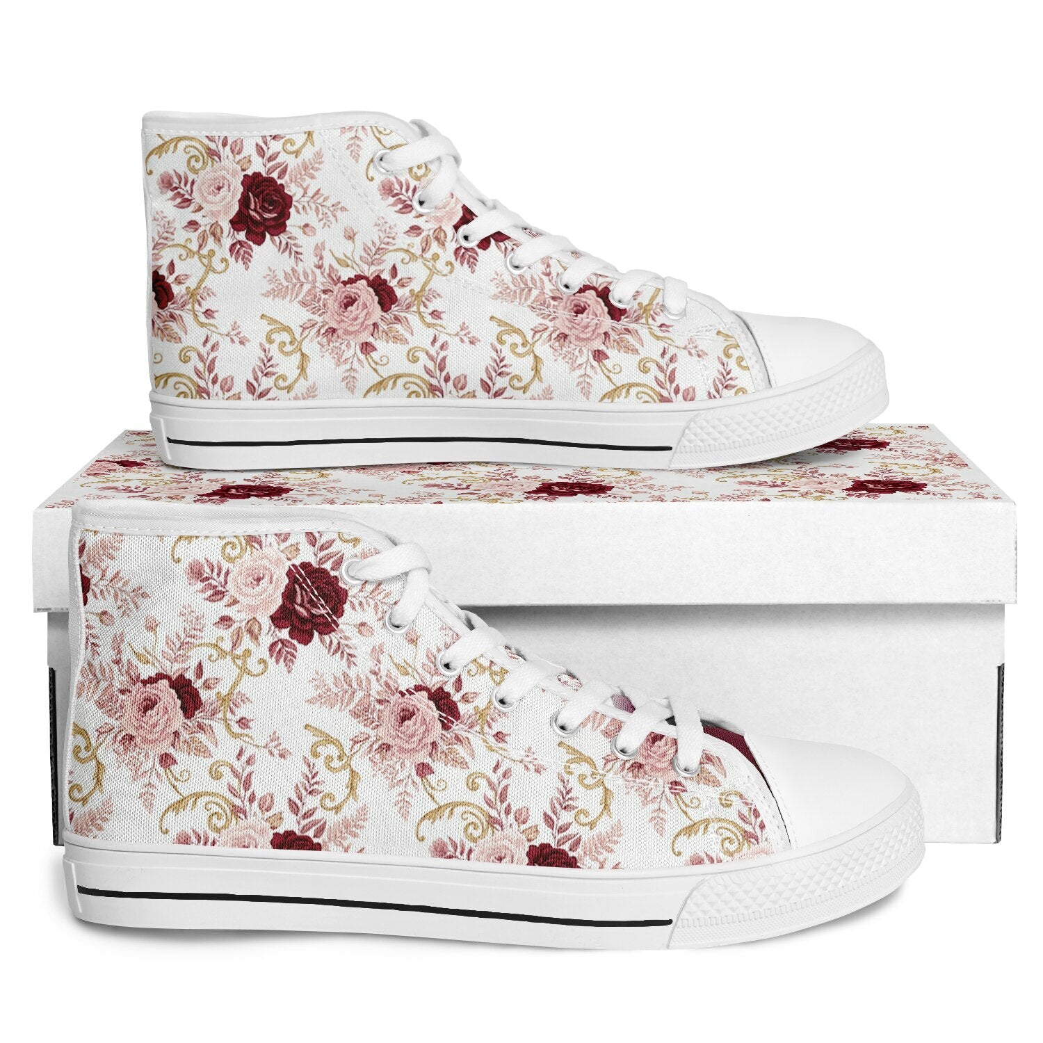 KoolKingKickz Women's "Plush Peony" High Top Shoes