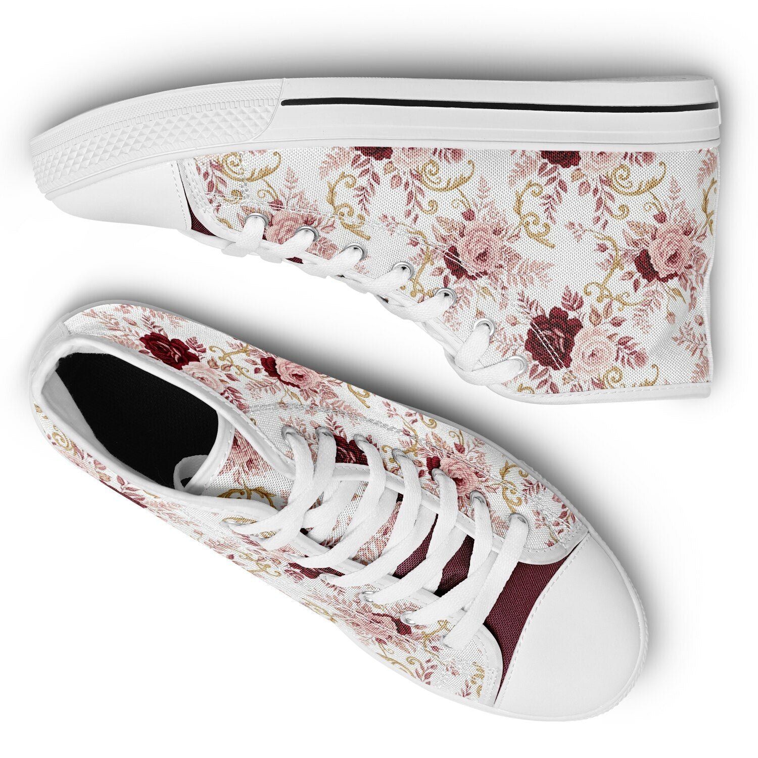 KoolKingKickz Women's "Plush Peony" High Top Shoes