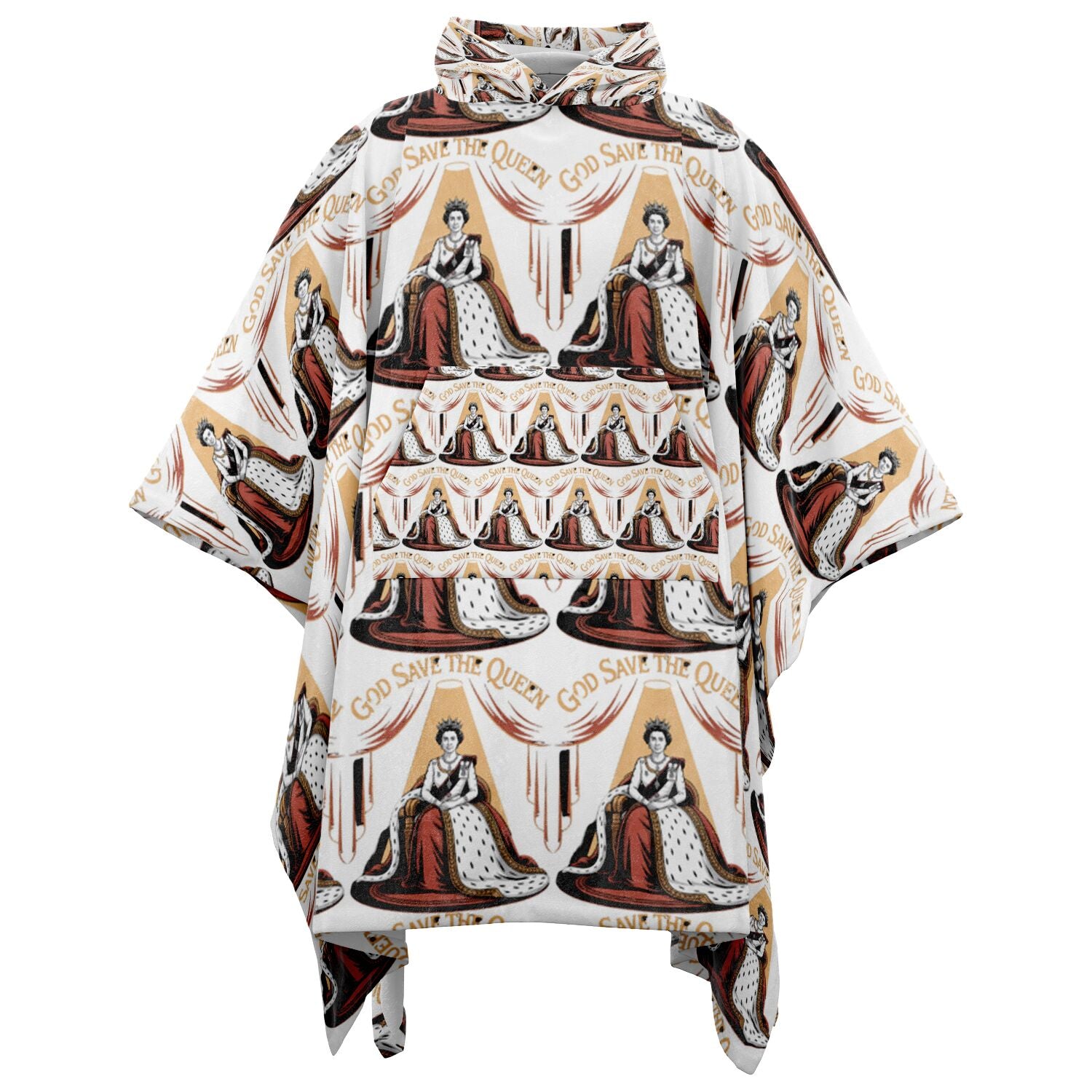 Authentic Royalty "God Save The Queen" Flannel Blanket Poncho