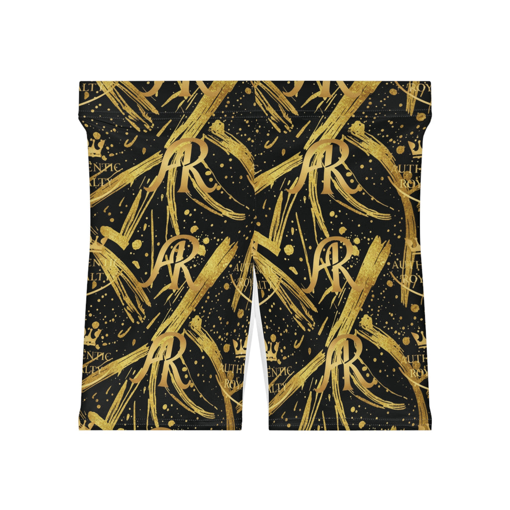 Gold Brushstroke Monogram Biker Shorts